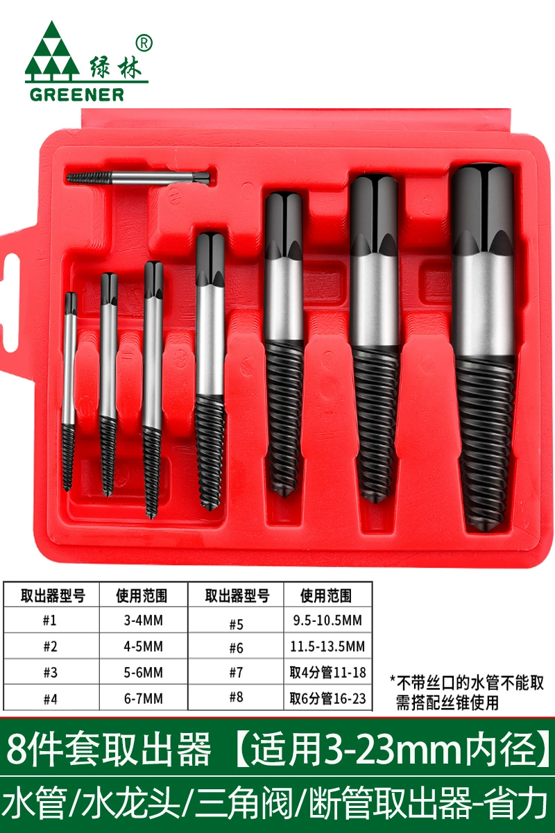 Зеленый лес сломанный провод удаление винта артефакт инструмент скольжение провод сломанный головка водопровод антишелковистый скользящий зуб кран роза кран