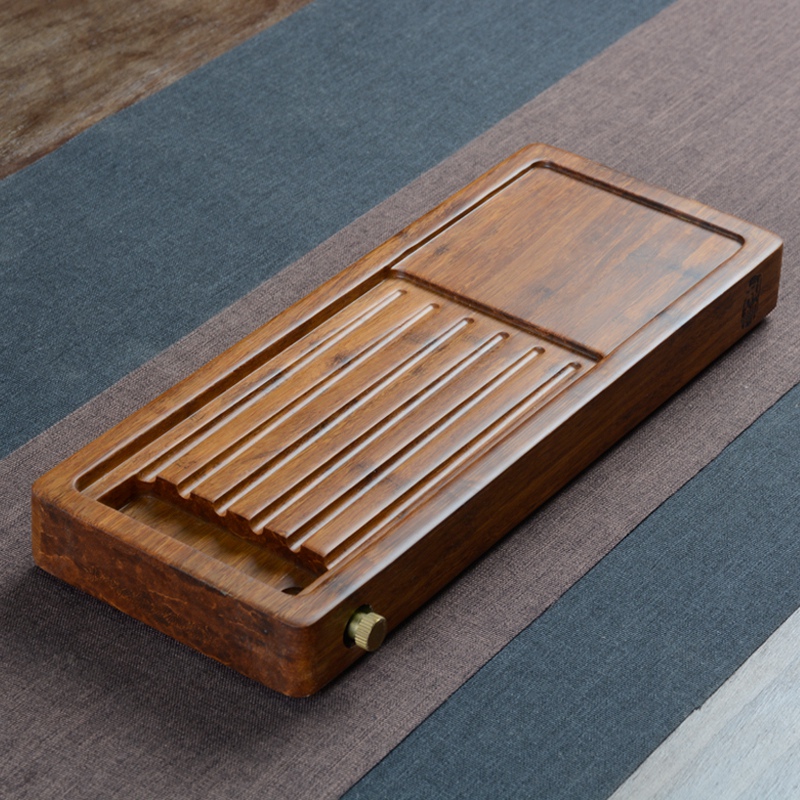Heavy Bamboo Tea Tray (Eight-Sided Exquisite) Comes with a Tea Towel