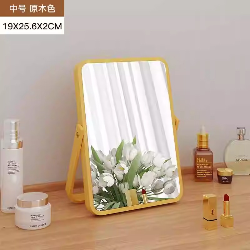 [Solid Wood Frame|Hd Mirror]Medium Size - Wood Color (19*25.6*2cm)