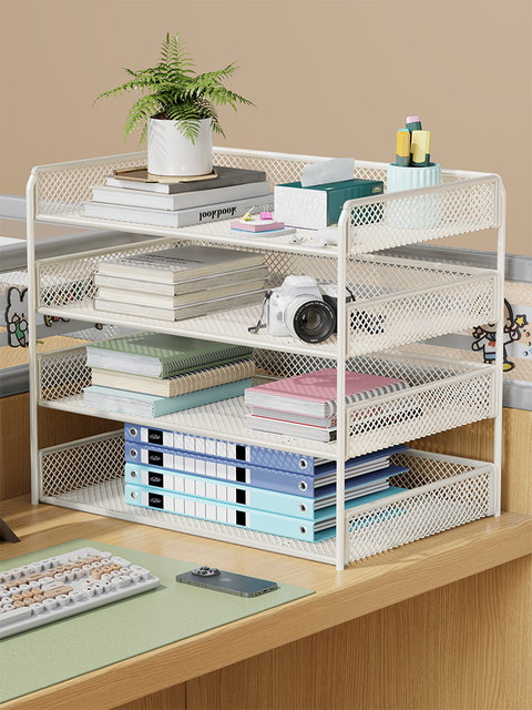 File storage shelf Bookshelf Metal multi-layer iron file frame Office ...