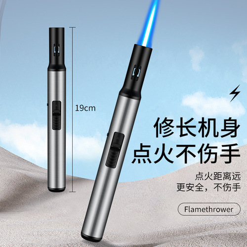 New Long Straight Jet Igniter Metal Windproof Cigar Outdoor Welding Tool Cross-border Hot Selling Igniter