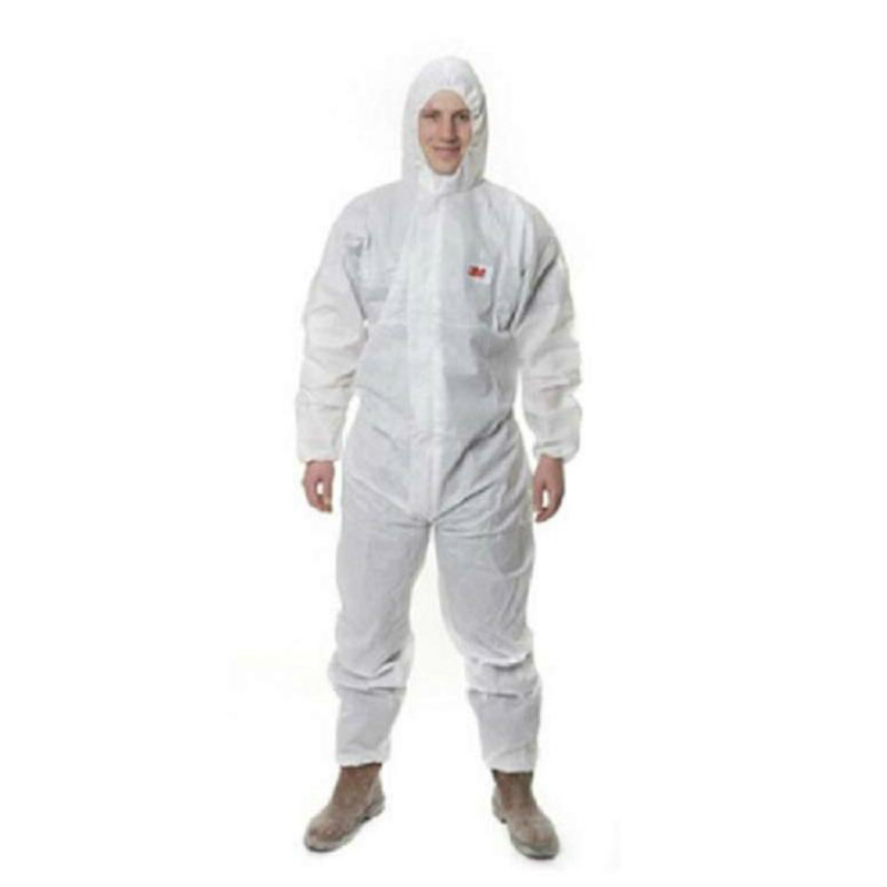 3M 4545 白色带帽连体防护服喷漆打磨农药实验室防化服
