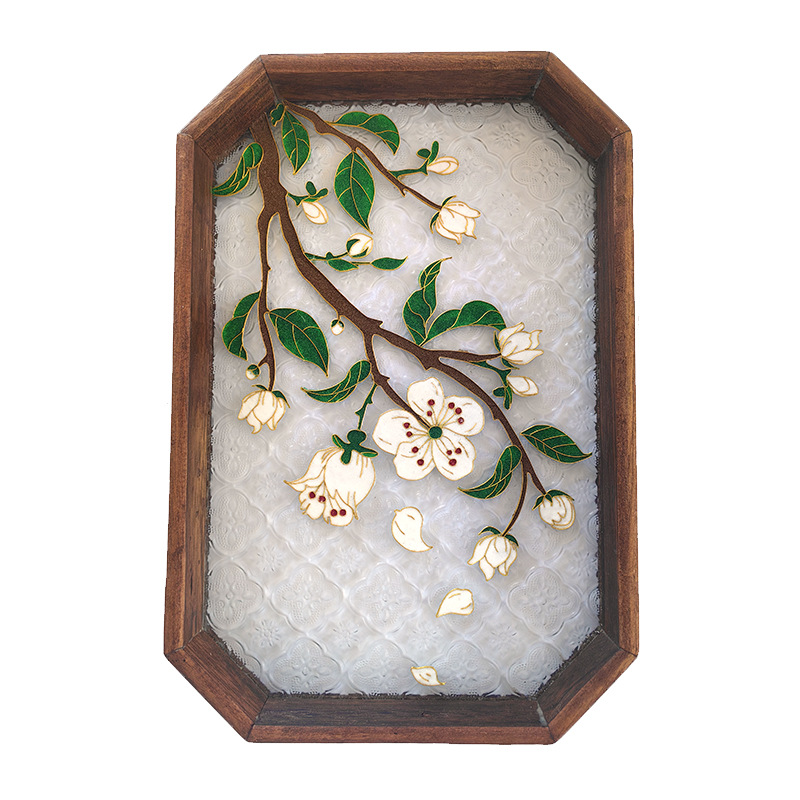 Cloisonne DIY enamel tea tray material package for Mid-Autumn Festival Cloisonne painting ornaments handmade gifts - Liuhuamall