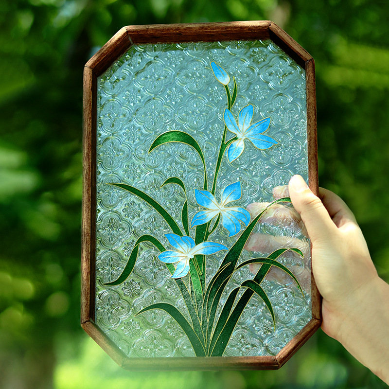 Cloisonne DIY enamel tea tray material package for Mid-Autumn Festival Cloisonne painting ornaments handmade gifts - Liuhuamall