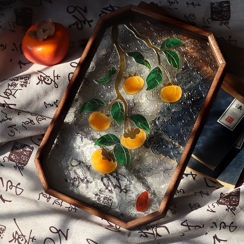 Cloisonne DIY enamel tea tray material package for Mid-Autumn Festival Cloisonne painting ornaments handmade gifts - Liuhuamall