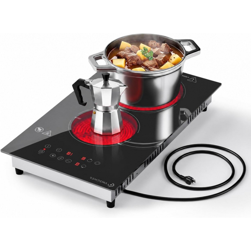 AMZCHEF Double Burner Electric Cooktop 1...