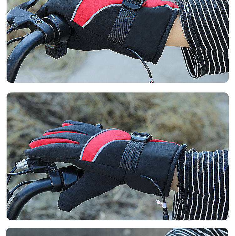 Electric Vehicle Heated Gloves Motorcycle 12V Non-Rechargeable Gloves 48V60V72V Heated Handlebar Covers USB Plug
