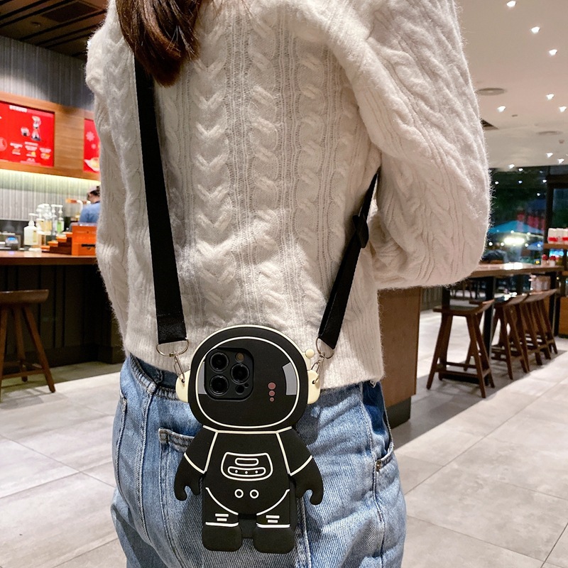 Protective Phone Case For Iphone With Astronaut Lanyard Design_voghion.com
