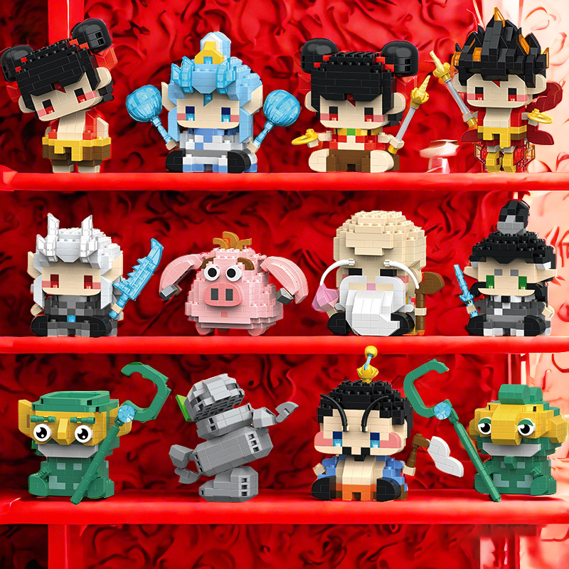 New product Nezha building blocks compatible with Lego micro particles Aobing the Third Prince puzzle assembly toy small gift wholesale