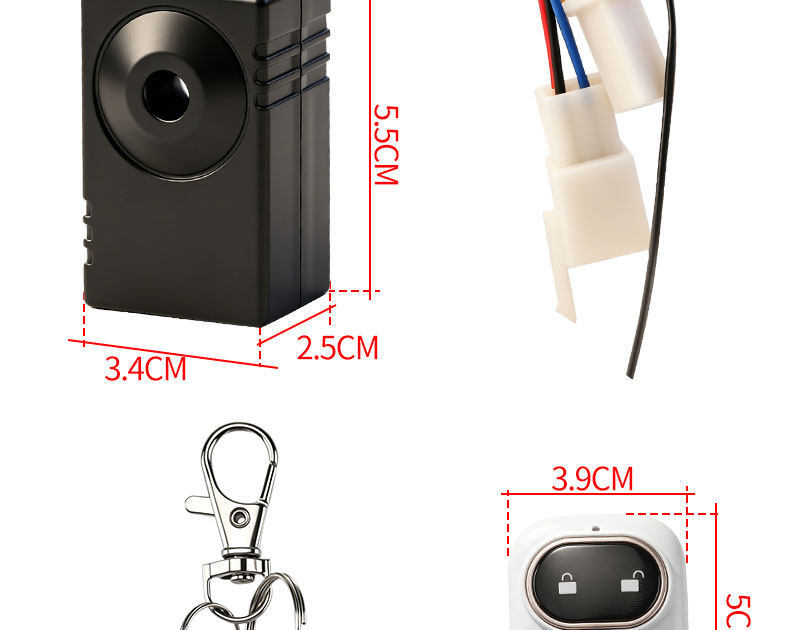 Electric Vehicle Panda-Style Anti-Theft Device, Universal Smart Sensor Anti-Theft Alarm for 48V-72V Electric Bikes