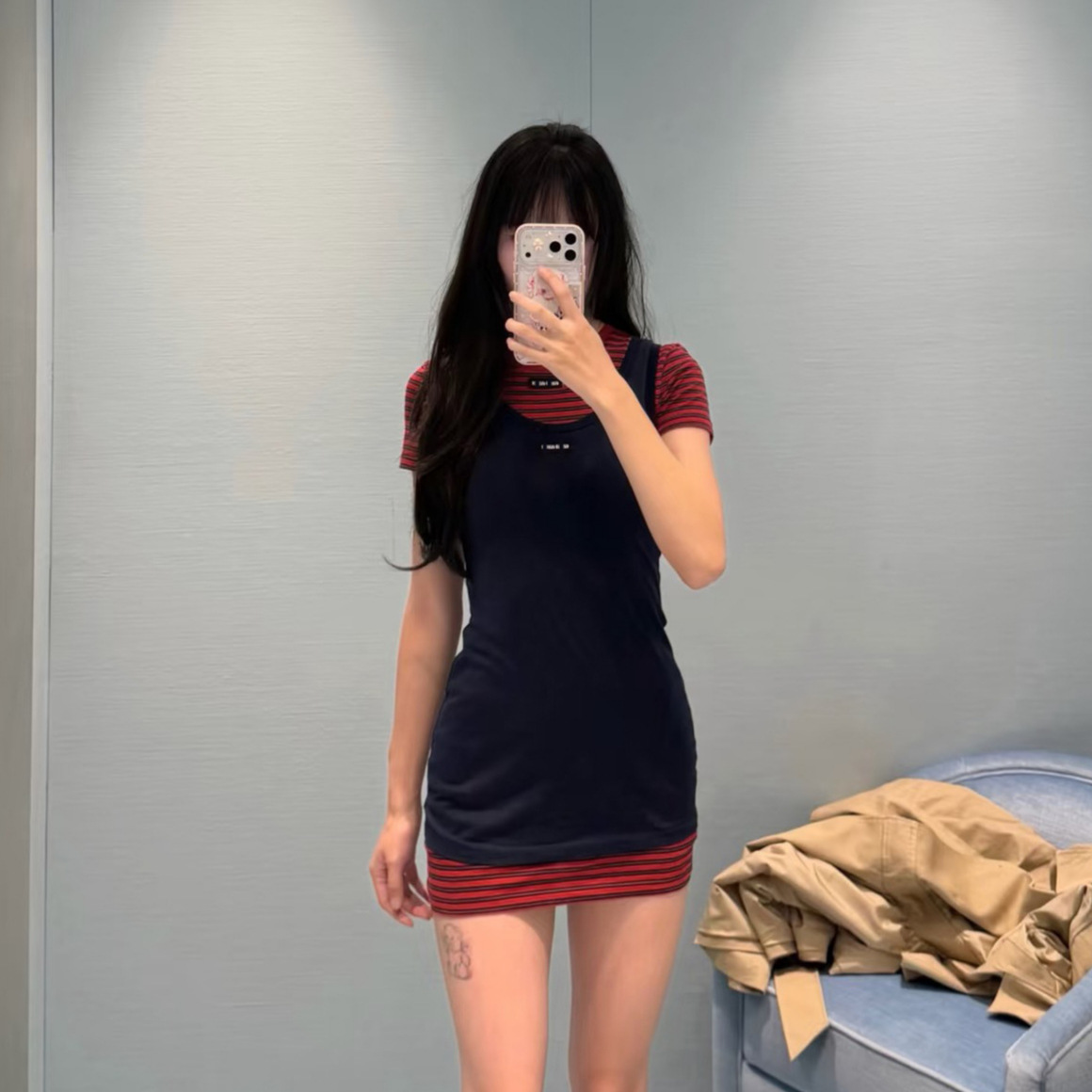 CY62364W浅蓝色3D烫钻连帽卫衣开衫
