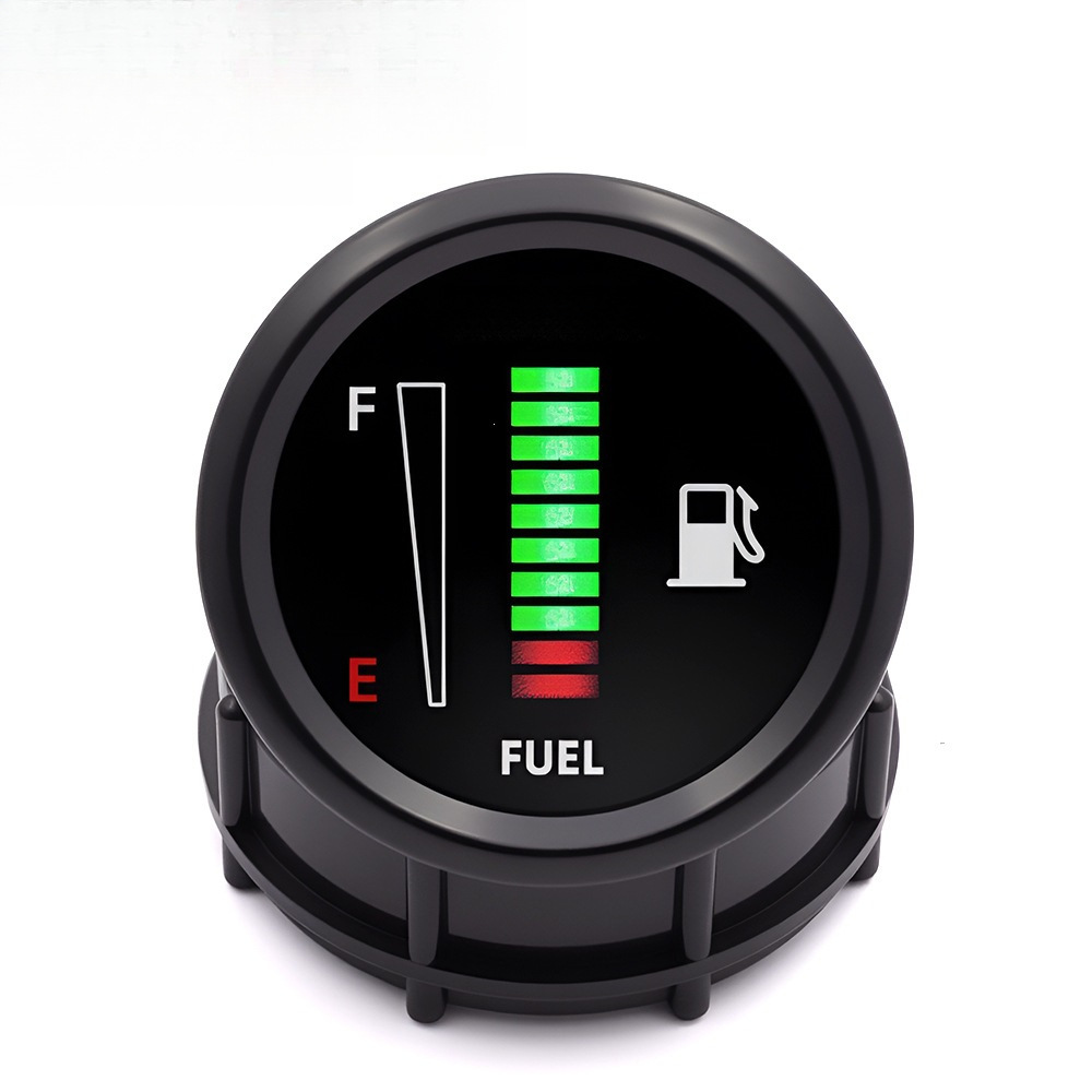 Fuel Tank Fuel Gauge 52mm Car Modification Instrument Led Fuel Level Meter 12/24V Adjustable Fuel Level Gauge