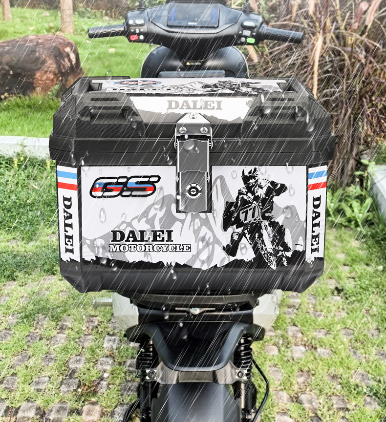 Motorcycle Tail Box, Large Luggage Box, Thickened Waterproof Delivery Box, 45L Large Capacity Rear Tail Box, Universal for Scooters