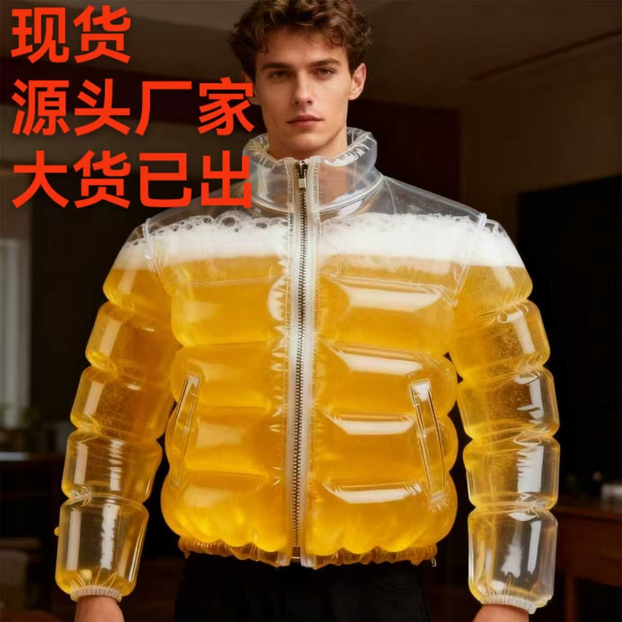 Transparent Beer-Filled Jacket for Pools...