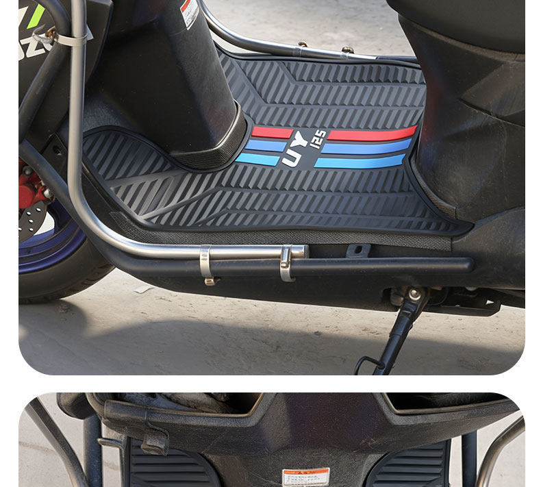 2026 New Model Suitable for Suzuki Uy125 Vertical Stripe Color Strip Pedal Mat Thickened Waterproof Special Rubber Anti-Slip Foot Mat