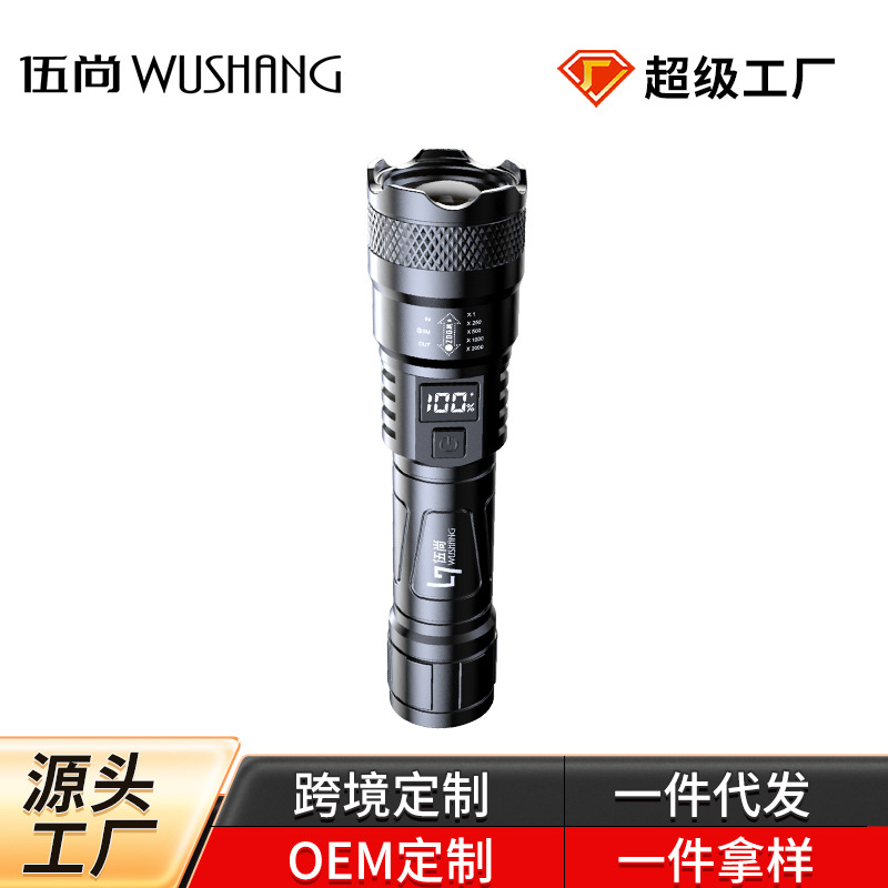 Wholesale Strong Light LED Flashlight for Outdoor Rechargeable Household Portable 18650 Mini Zoomable Flashlight