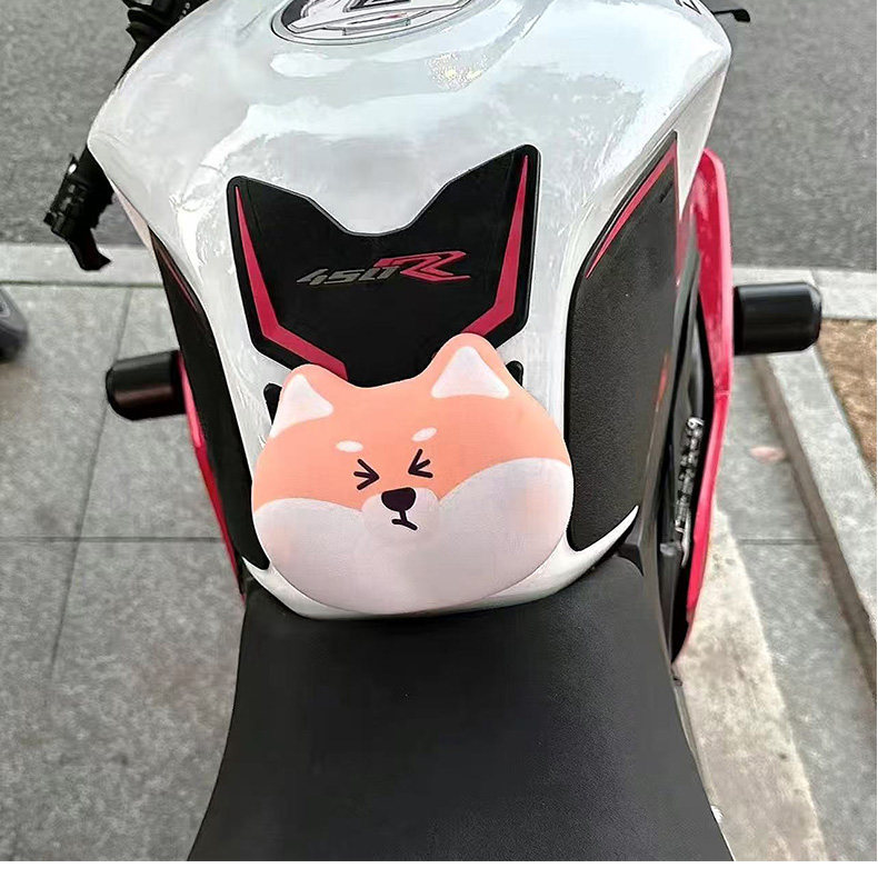 Motorcycle crotch protection pad, motorcycle Shiba Inu fuel tank protector, riding motorcycle plush toy style cushioning protection pad