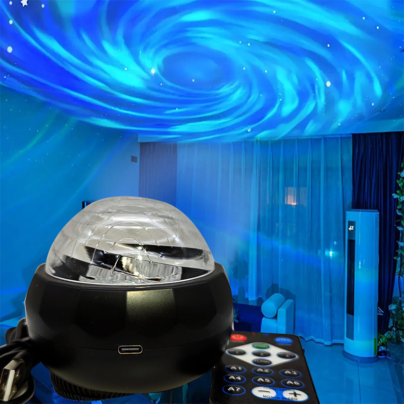 QQ南瓜造型星空水波纹投影氛围灯展示