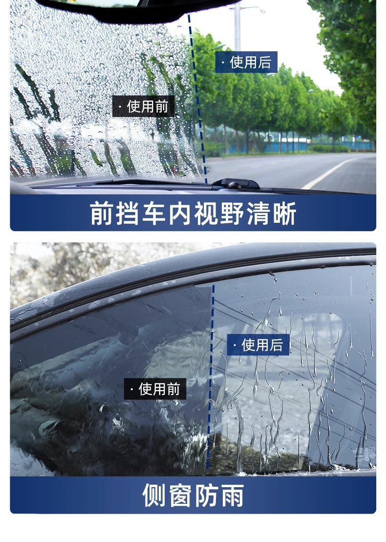 Lanshuai Car Rearview Mirror Anti-Rain and Anti-Fog Agent, Anti-Glare Mirror Magic Tool for Side Window and Car Window Glass