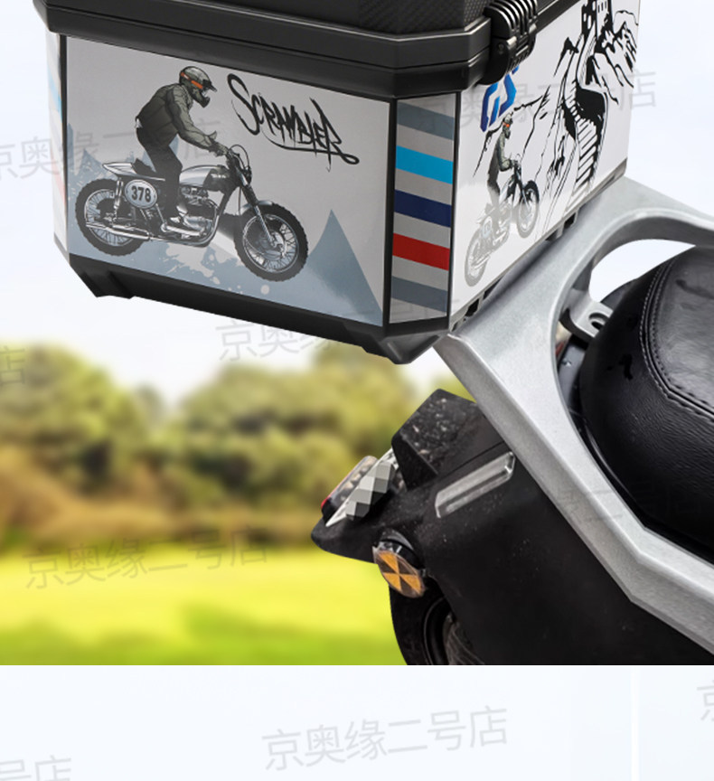 Motorcycle Tail Box, Large Luggage Box, Thickened Waterproof Delivery Box, 45L Large Capacity Rear Tail Box, Universal for Scooters