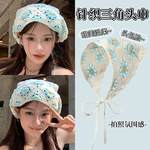 Кружевной платок, шарф, ретро трикотажный этнический аксессуар для волос для принцессы, повязка на голову, французский стиль, этнический стиль