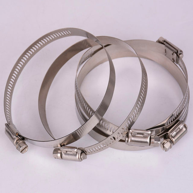 Stainless steel throat clamp stainless steel clamp clamp water pipe lock buckle American fixed buckle thickened wide specifications
