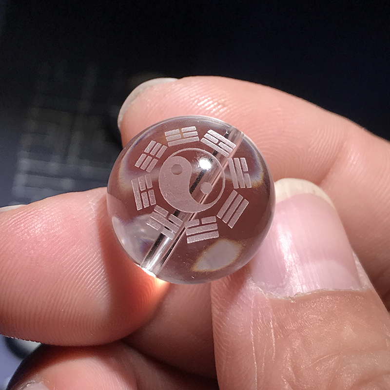 BAGUA 비즈 자연 화이트 크리스탈 태극권 비즈 I 칭 액세서리 음양 물고기 태극권 BAGUA 팔찌 비즈 액세서리