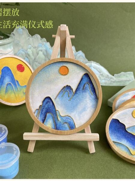 景泰蓝杯垫伴手礼千里江山掐丝珐琅画diy材料端午节团建非遗手工