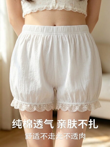 女童安全裤防走光配裙子夏季薄款儿童白色纯棉打底短裤女孩花苞裤