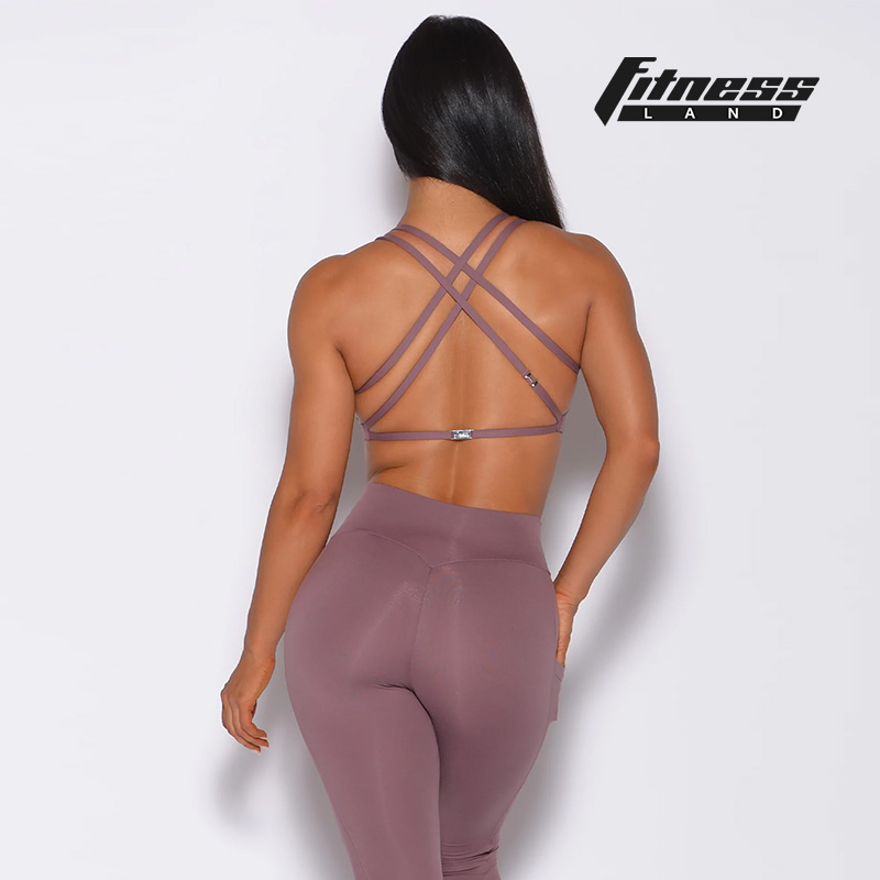 DOMESTIC SPOT BOMBSHELL SPORTSWEAR CROSS SPORTS BRA BARBELL SPORTS BRA