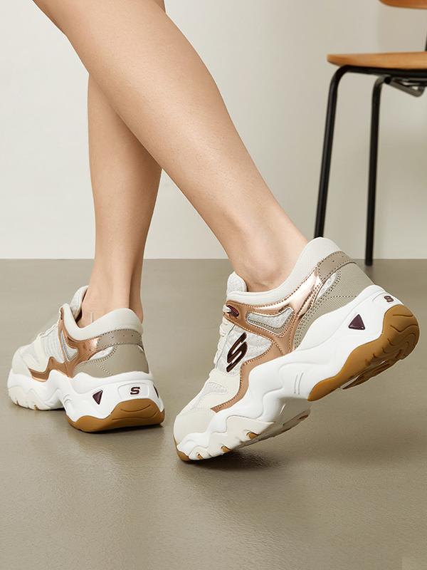 Skechers斯凯奇女鞋厚底增高舒适老爹鞋轻便透气三代熊猫鞋12958