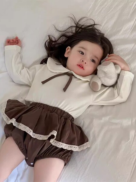 婴儿早秋套装时髦外出服又飒又酷女童装网红宝宝超可爱两件套春装 — 2