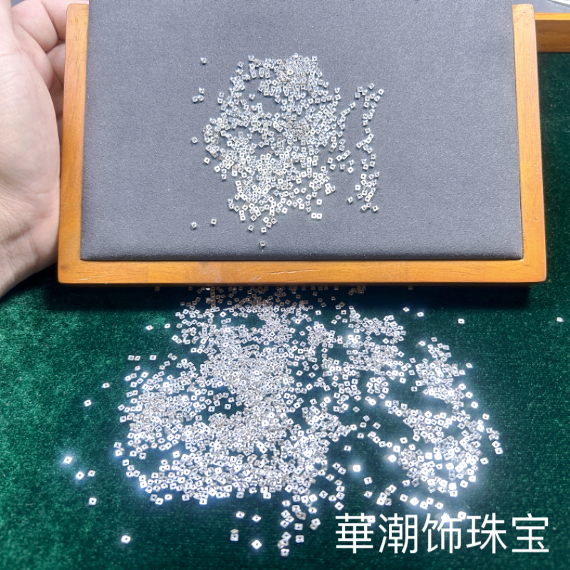 S  MINI CRUSHED SILVER SMALL SQUARE SPACER LOOSE BEADS DIY BRACELET NECKLACE BEADED BRAIDED ROPE JEWELRY ACCESSORIES