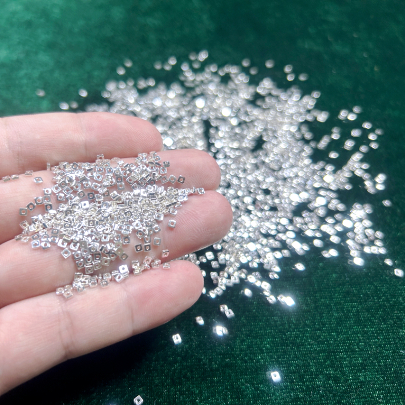 S  MINI CRUSHED SILVER SMALL SQUARE SPACER LOOSE BEADS DIY BRACELET NECKLACE BEADED BRAIDED ROPE JEWELRY ACCESSORIES