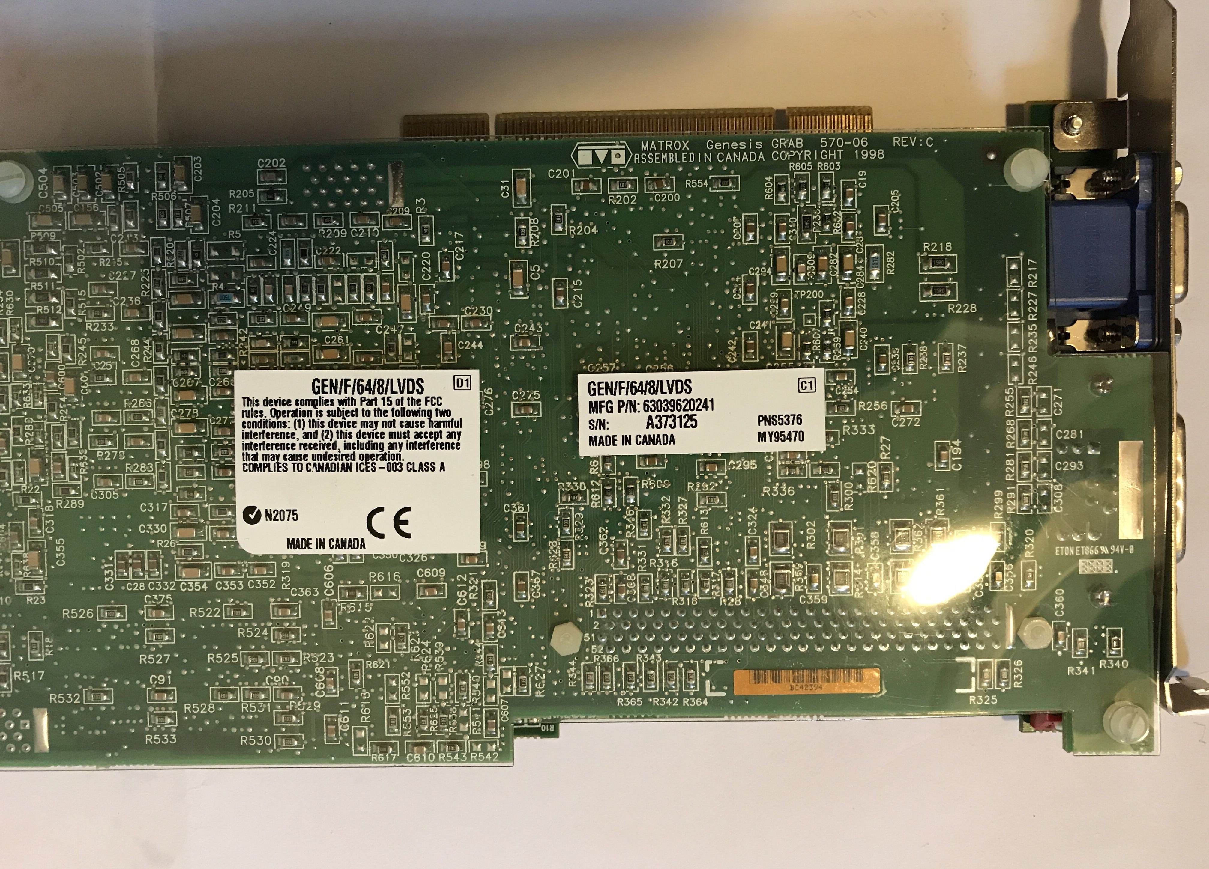 MATROX GEN|F|64|8|LVDS 720-04REV.A GPRO|F|64|F|64 721-02REV