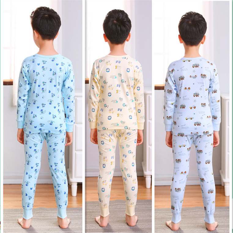 GENUINE XUANZE BOYS UNDERWEAR SET CHILDRENS LOW ROUND NECK AUTUMN COAT AUTUMN PANTS COTTON SPRING AND AUTUMN WINTER COTTON SWEATER COTTON WOOL PANTS