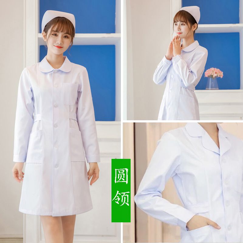 WHITE COAT LONG SLEEVE DOCTORS OVERALLS SPRING AUTUMN AND WINTER PHYSICIANS UNIFORMS NURSES UNIFORMS SHORT-SLEEVED MENS AND WOMENS BEAUTY SALONS PHARMACIES PHARMACIES
