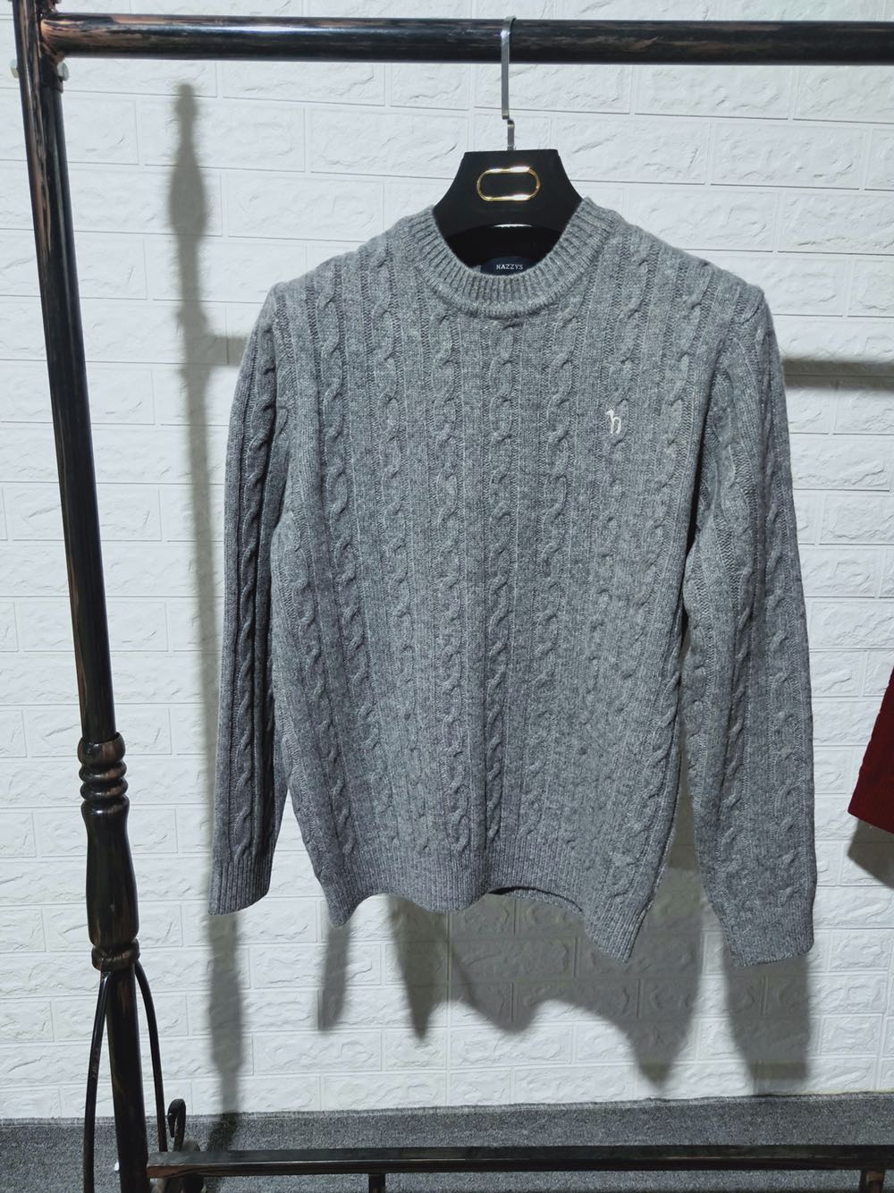 한국 대학 스타일 겨울 신상 하기스 남성 퓨어 울 캐주얼 니트 스웨터