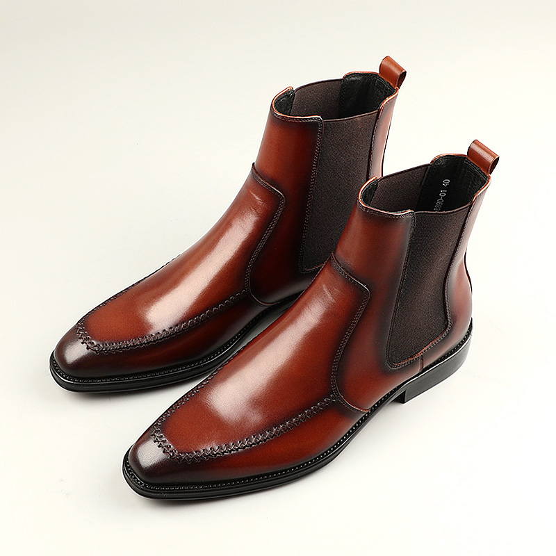 2020 NEW CHELSEA BOOTS MENS LEATHER SLEEVE BOOTIES AUTUMN BUSINESS FORMAL WEAR MENS BOOTS BRITISH MENS LEATHER BOOTS TIDE