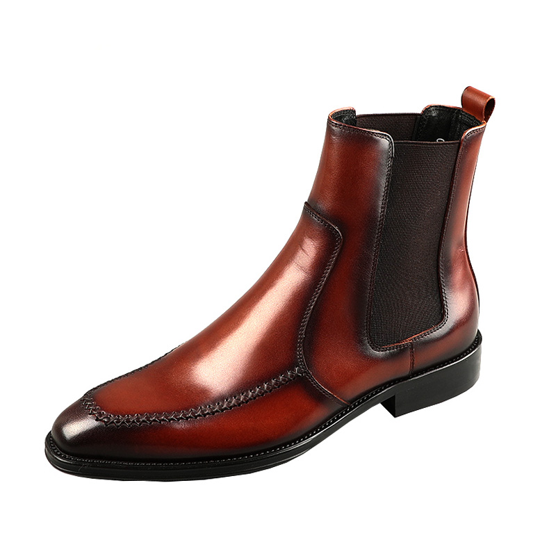 2020 NEW CHELSEA BOOTS MENS LEATHER SLEEVE BOOTIES AUTUMN BUSINESS FORMAL WEAR MENS BOOTS BRITISH MENS LEATHER BOOTS TIDE