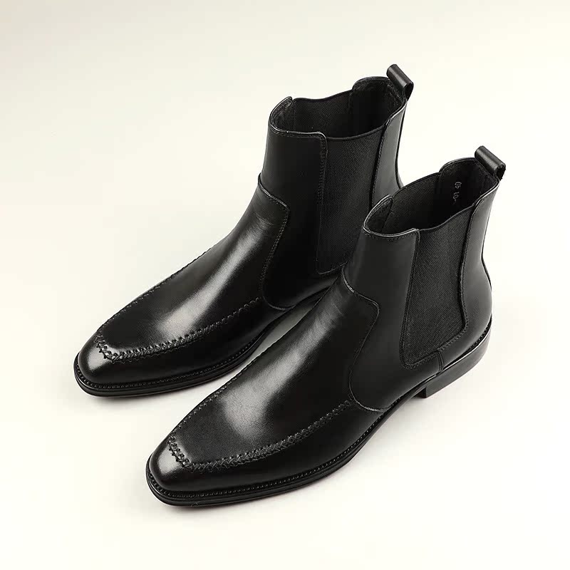 2020 NEW CHELSEA BOOTS MENS LEATHER SLEEVE BOOTIES AUTUMN BUSINESS FORMAL WEAR MENS BOOTS BRITISH MENS LEATHER BOOTS TIDE