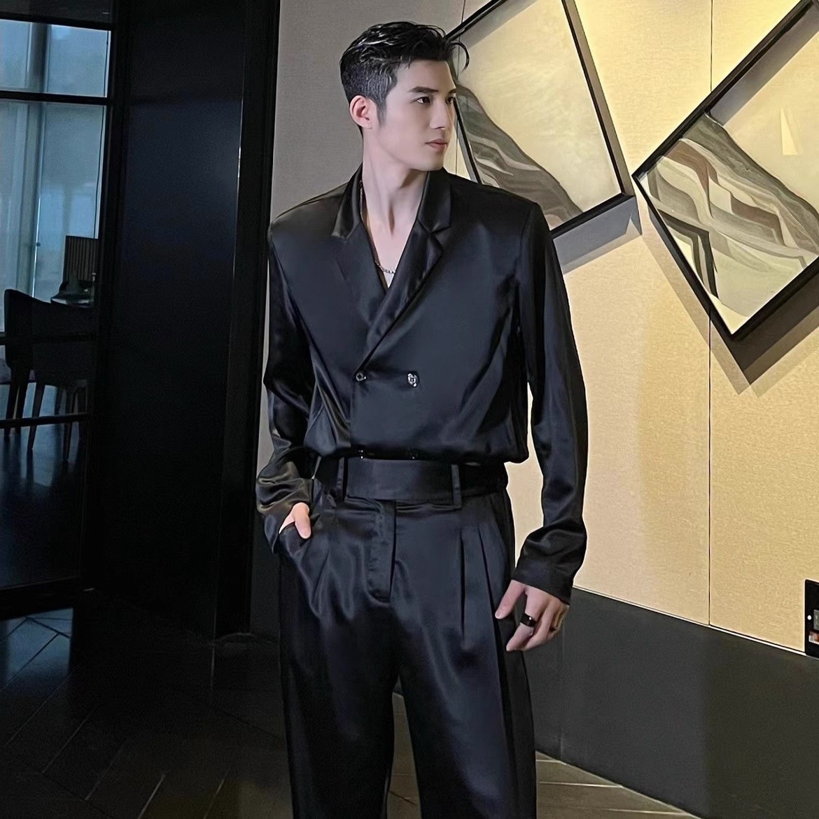 2023 SPRING AND SUMMER NEW HIGH-QUALITY YUPPIE NICHE HIGH-END FASHION AND VERSATILE TEMPERAMENT SUIT MENS KOREAN VERSION