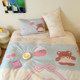 Ins cute cartoon all-cotton four-piece set pure cotton sheet quilt cover 1.5m student dormitory 1.8 bedding