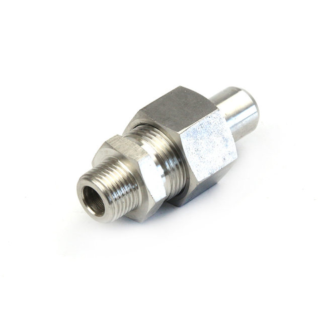 Cone seal welded type direct through cone threaded pipe joint JB6381.3 ZG threaded stainless steel hydraulic joint