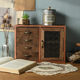 Retro rose gold edge storage cabinet zakka drawer bedside decoration rack creative solid wood desktop finishing rack