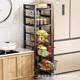 Kitchen storage rack clip-on microwave oven multi-layer vegetable rack movable storage rack narrow-slit storage rack