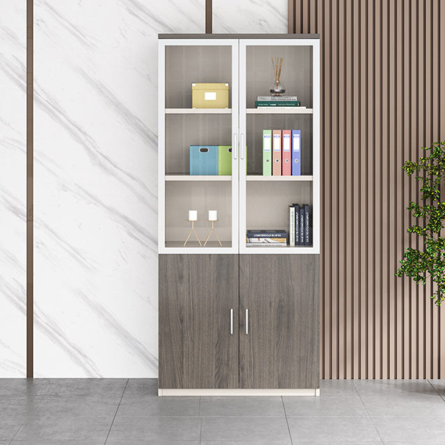 Office cabinet file cabinet office floor-standing storage cabinet with glass bookcase boss storage cabinet information cabinet with lock