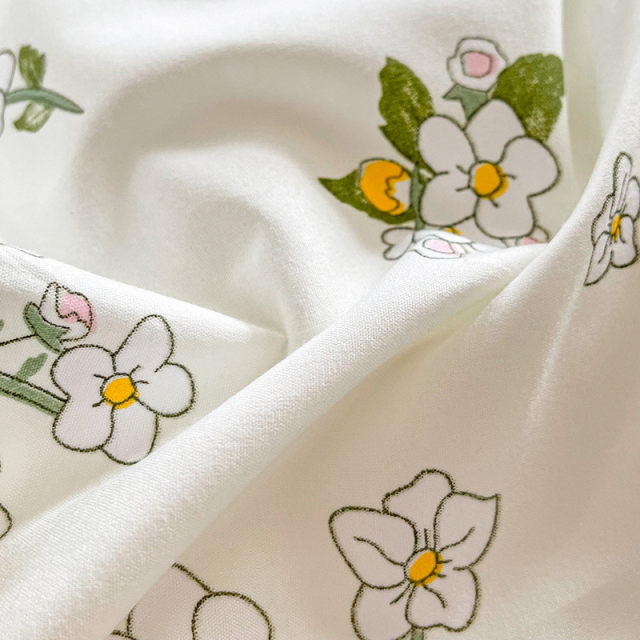 Bx62 small fresh four-piece set summer pure water washing cotton double bed sheet quilt cover student dormitory three-piece set bed