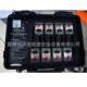 Outdoor exploration plastic tool box instrument equipment receiving device suitcase black aluminum alloy storage box