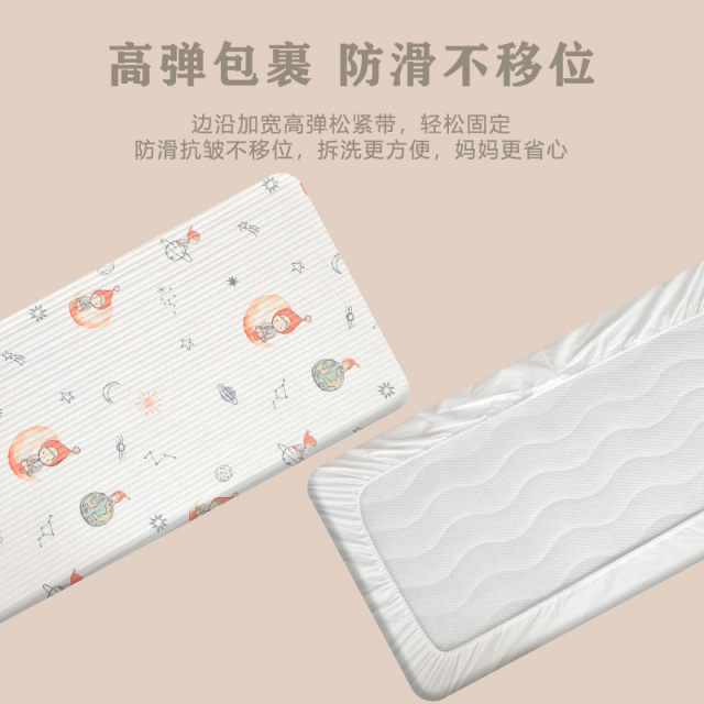 Baby pure cotton gauze quilted printed bed covers children's bed anti-slip sheets kindergarten baby lunch break mattress wholesale